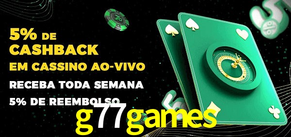Promoções do cassino ao Vivo g77games
