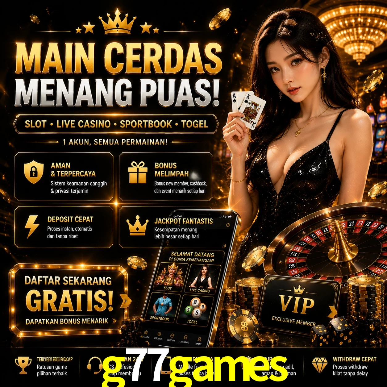 Slots no app g77games mobile
